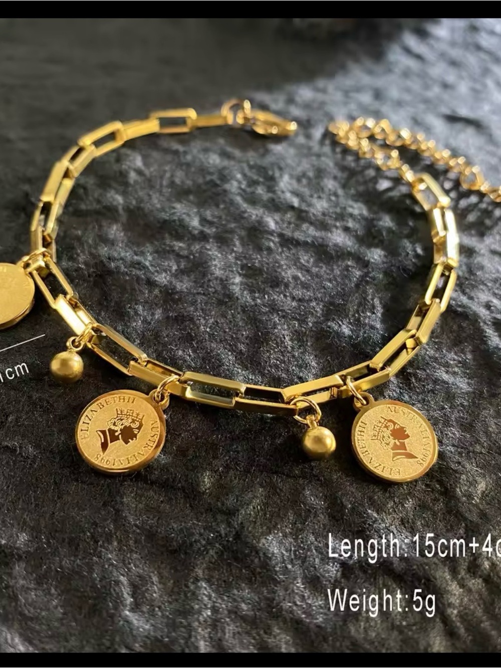 18k gold plated stainless steel bracelet - Picture 2 of 10